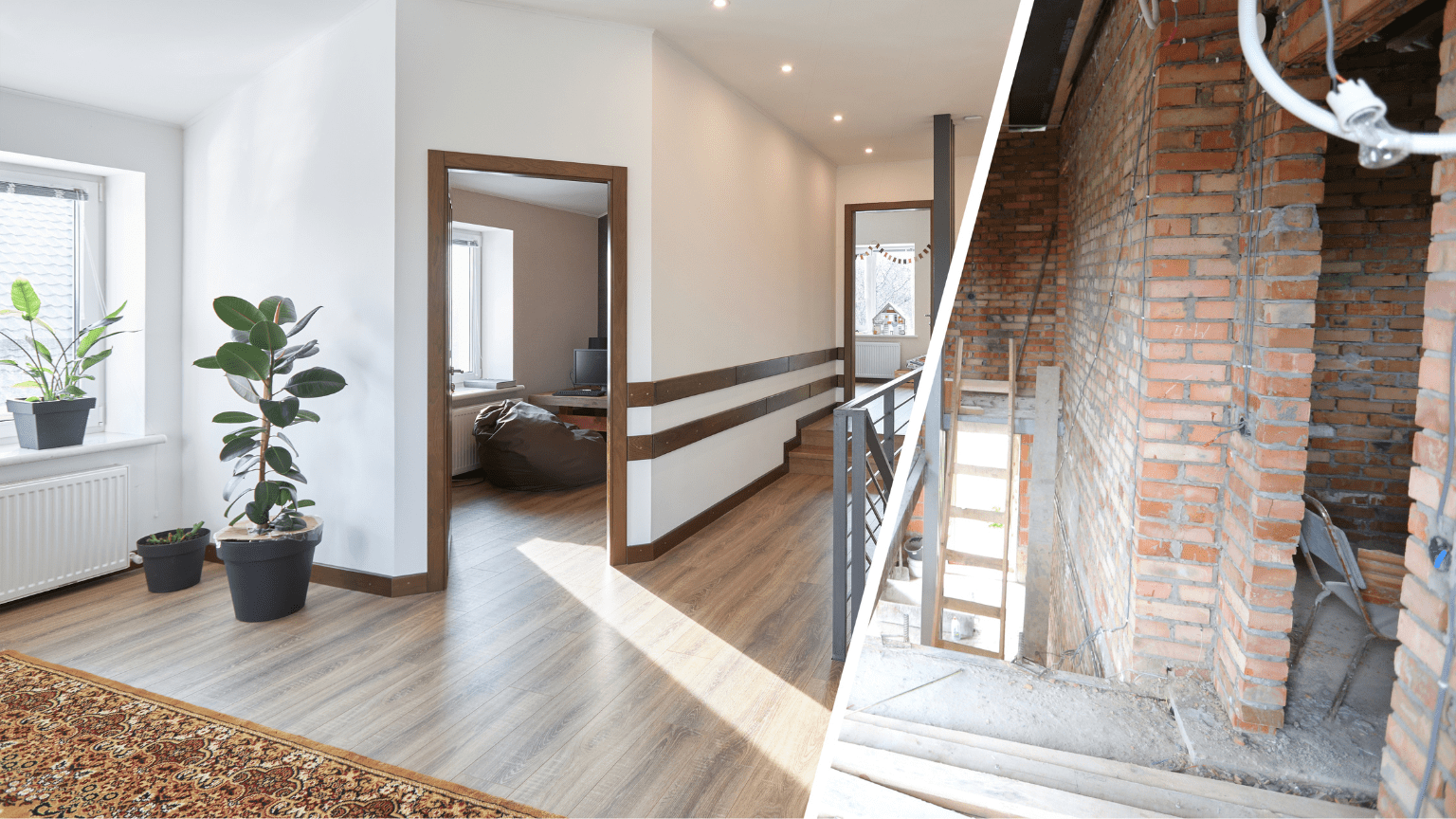 Proceso de reforma dentro de una casa como parte de servicios de construcción y mantenimiento.