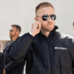 Estudiantes en uniforme durante curso oficial en academia vigilante de seguridad en Granada.