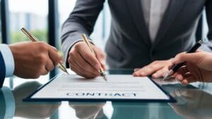 Firma de contrato internacional con asesoría en traducción legal profesiona