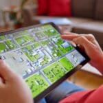 Mapa digital de parcela con límites y coordenadas para archivo GML.