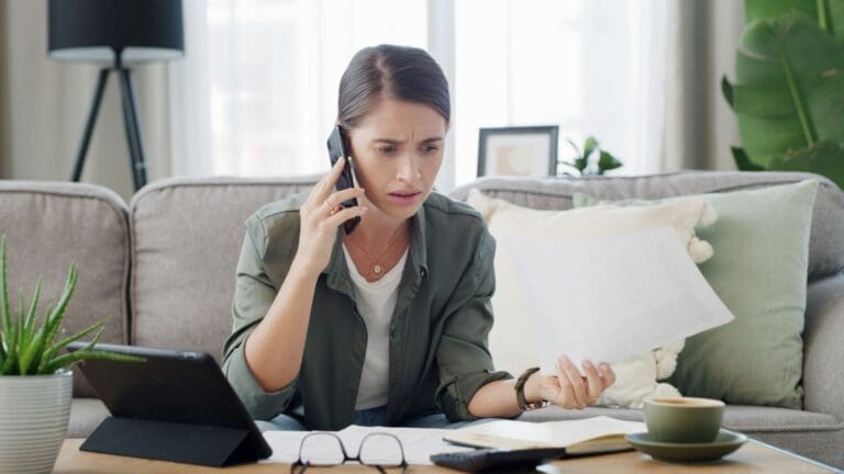 Cliente revisando extracto bancario con abogado para reclamar comisiones indebidas