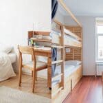 Habitación individual y compartida en residencia de estudiantes moderna