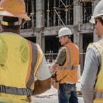 Obras industriales en proceso de construcción con equipos técnicos trabajando en instalaciones seguras y funcionales