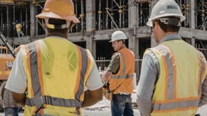 Obras industriales en proceso de construcción con equipos técnicos trabajando en instalaciones seguras y funcionales