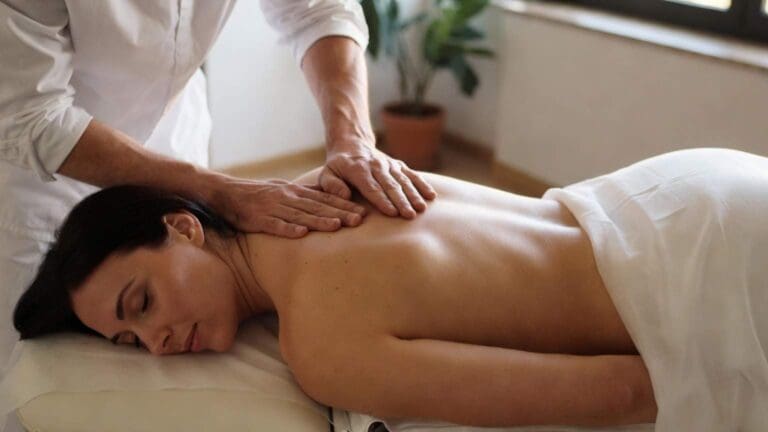 Osteópata realizando terapia manual en centro de osteopatía barcelona