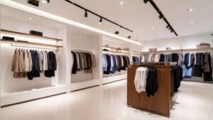 Diseño de local comercial moderno con distribución estratégica e iluminación que mejora la experiencia de cliente