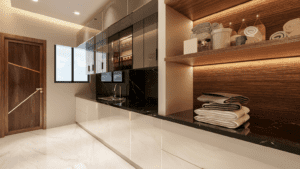 Diseño arquitectónico moderno en vivienda mediterránea con luz natural.