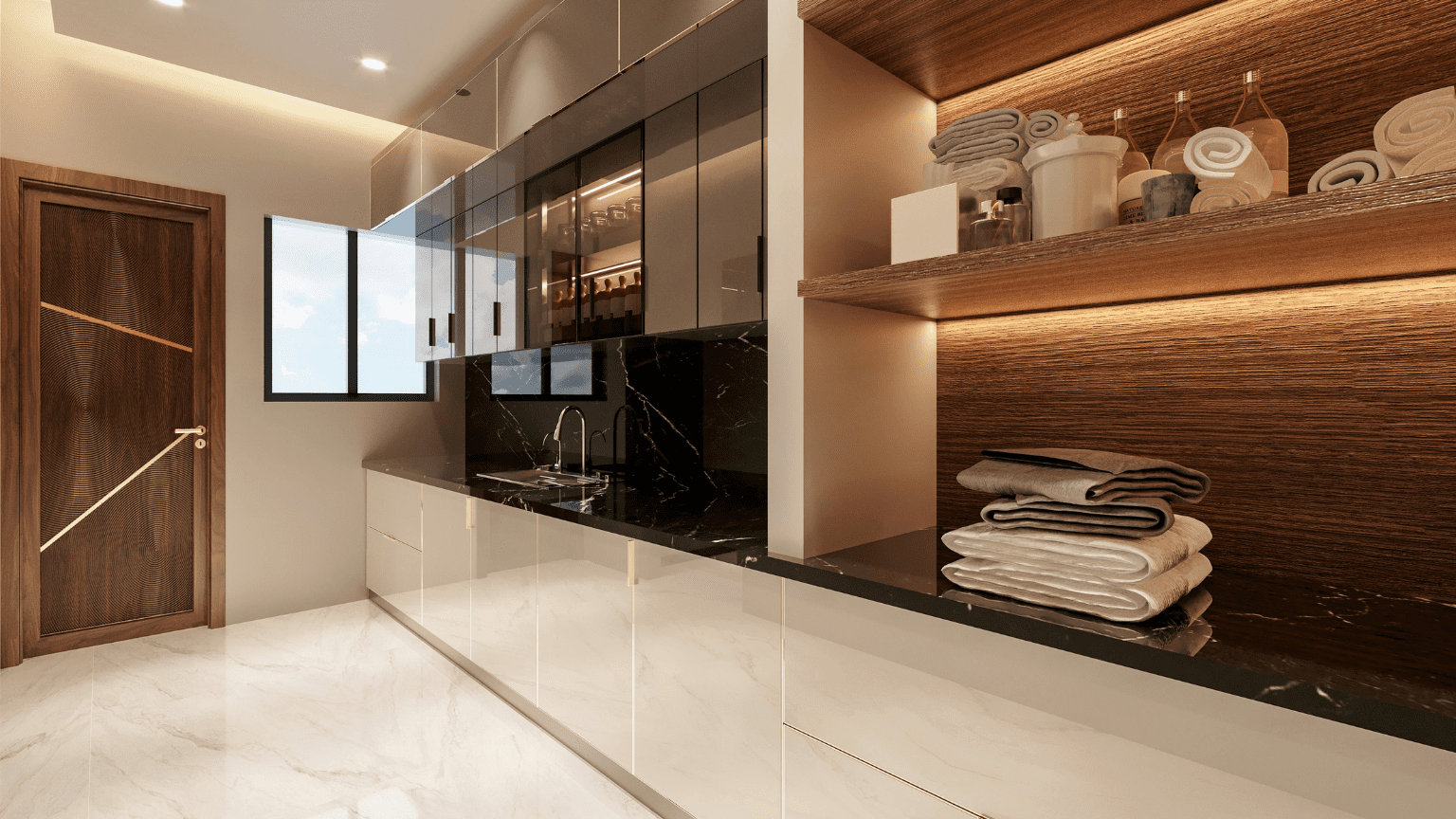 Diseño arquitectónico moderno en vivienda mediterránea con luz natural.