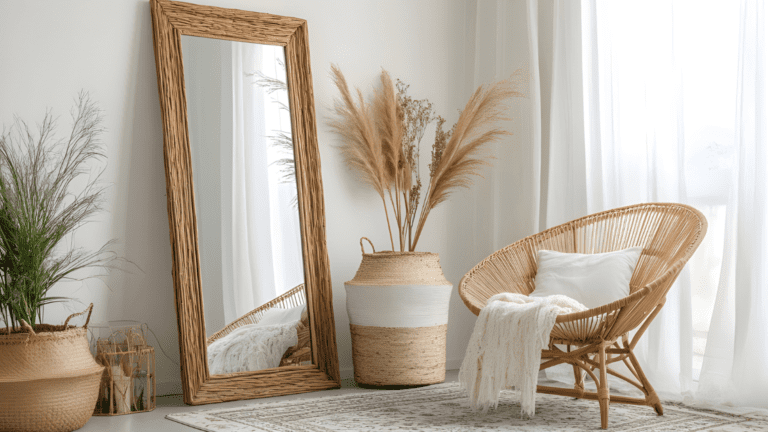 Tienda de decoración online con objetos decorativos artesanales en un estudio creativo.