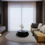 iluminación decorativa integrada con mobiliario de diseño en interior contemporáneo