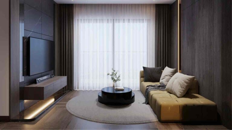 iluminación decorativa integrada con mobiliario de diseño en interior contemporáneo