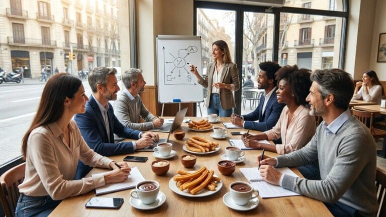 ¿Cuál es la tradición de los churros con chocolate en Barcelona?