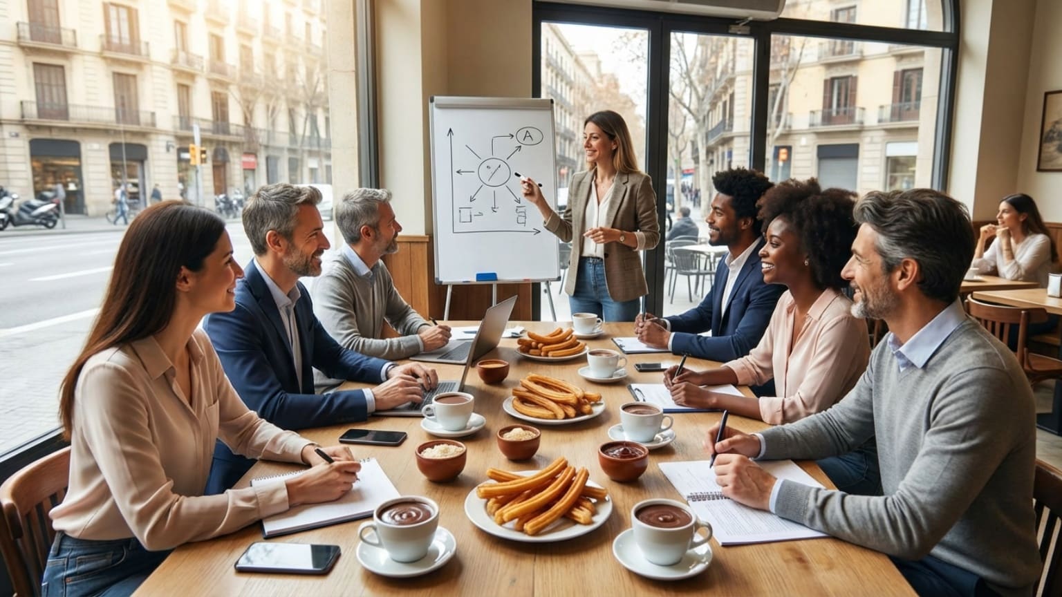 ¿Cuál es la tradición de los churros con chocolate en Barcelona?