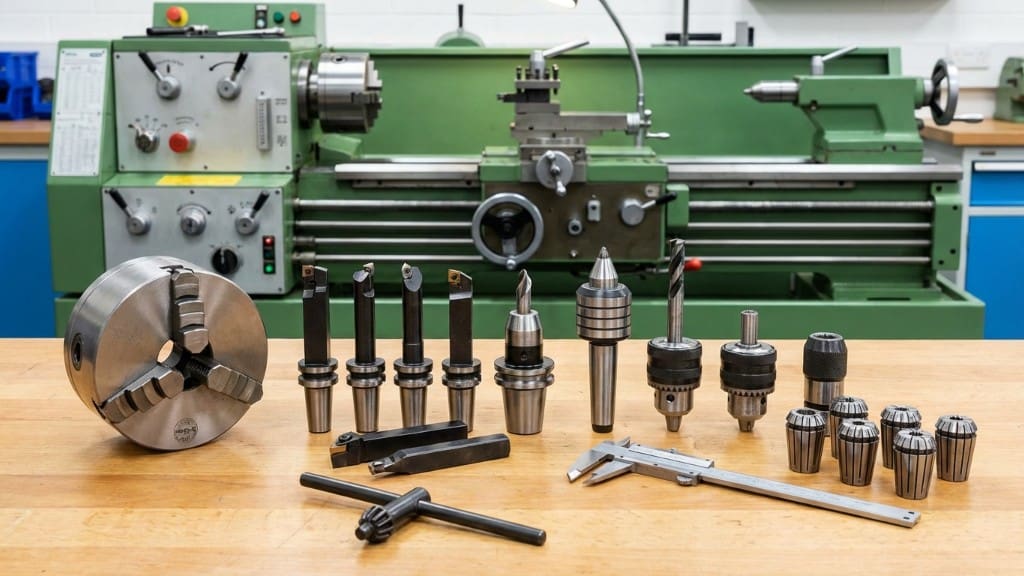 ¿Qué accesorios necesita un torno para funcionar?