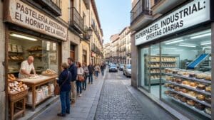 ¿Cuál es la diferencia entre la pastelería artesanal y la industrial en Madrid Sur?
