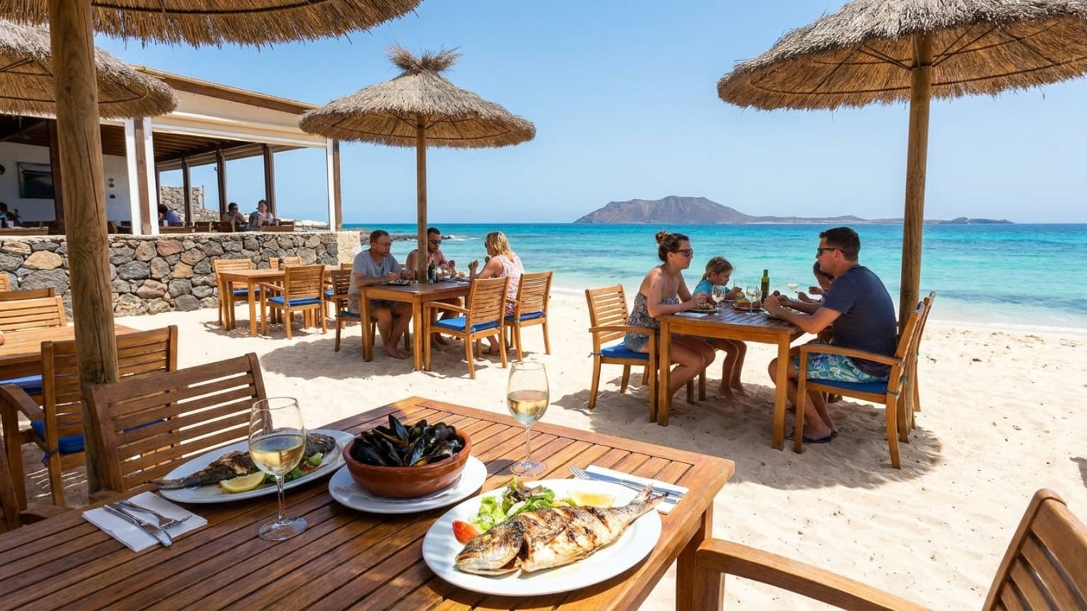 ¿Qué hace especial a un restaurante en la playa de Corralejo?
