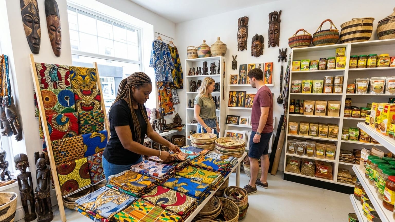 ¿Qué se puede encontrar en una tienda de productos africanos?