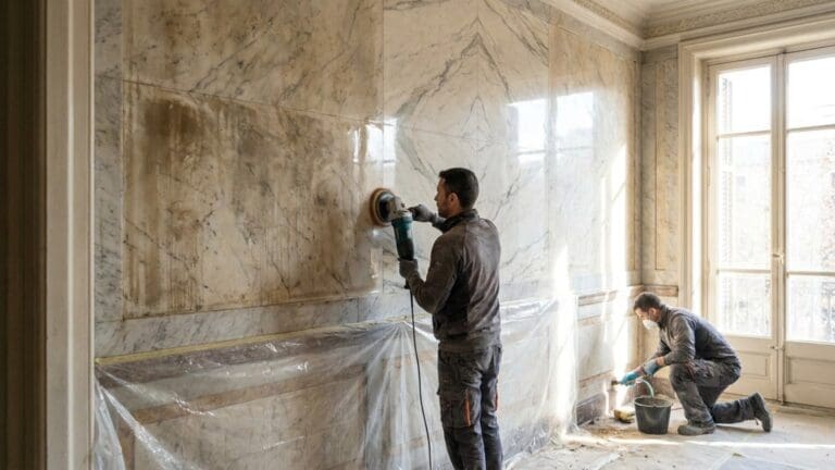 ¿Qué es la restauración de paredes de mármol en Barcelona?